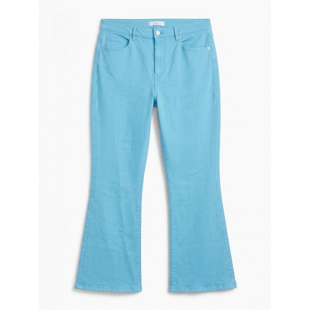 Loft Womens Kick Crop Blue Flare Pants 12 Summer Stretch Comfort